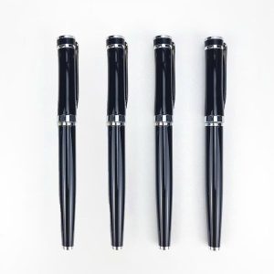 Bút Quà Tặng Kim Loại  Đen Khoen Trắng AL9002T