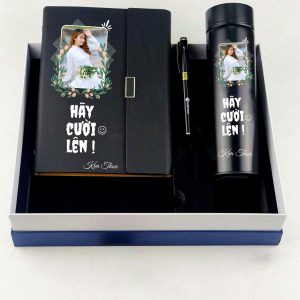 Bộ Giftset Sổ Tay, Bút Và Bình Giữ Nhiệt Màu Đen – G01Đ | Quà Tặng 20-10