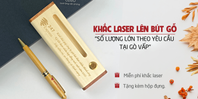 Khắc Laser Lên Bút Gỗ Số Lượng Lớn Tại Gò Vấp