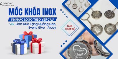 Móc Khóa Inox Khắc Logo Làm Quà Tặng Quảng Cáo Give-Away