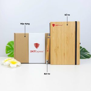 Bộ Quà Tặng Nhân Viên Sổ Tre + Bút Tre ECO2