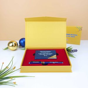 set quà tặng hộp đựng name card và bút ký