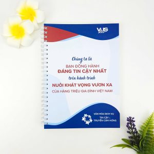 Sổ Tay Lò Xo A5 In Logo Trung Tâm Anh Ngữ VUS