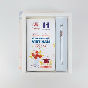 Set Quà Tặng Sổ Tay Bút Ký In Logo Dành Tặng Thầy Cô 20/11 GS92