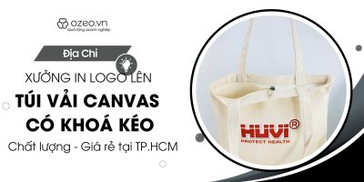 Xưởng In Logo Lên Túi Vải Canvas Có Khóa Kéo Chất Lượng Tp.HCM