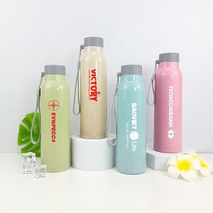 Bình Nước Thủy Tinh Lúa Mạch 350ml In Logo Quảng Cáo