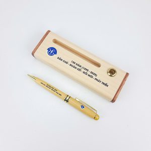 Bộ Bút Gỗ In Logo Quà Tặng Cho Hội Nghị & Sự Kiện HBG011