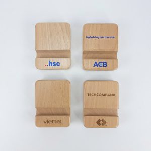 Giá Đỡ Điện Thoại Gỗ Để Bàn In Logo Quà Tặng Cho Khách Hàng