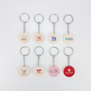 Móc Khóa Gỗ Tròn MG05 In Logo Thương Hiệu