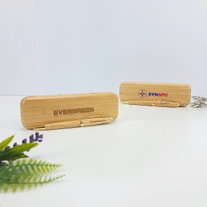 Set Hộp & Bút Tre In Logo Quà Tặng Xanh Cho Doanh Nghiệp