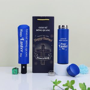 Set Bình Giữ Nhiệt & Ô Dù In Logo Biểu Tượng Quà Tặng Công Giáo-GS411